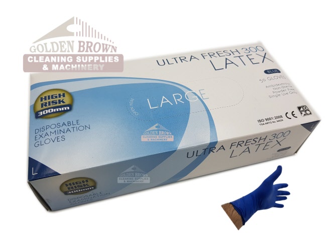 Ultra 300 Long Sleeve Heavy Duty Disposable Gloves Powder Free, Large